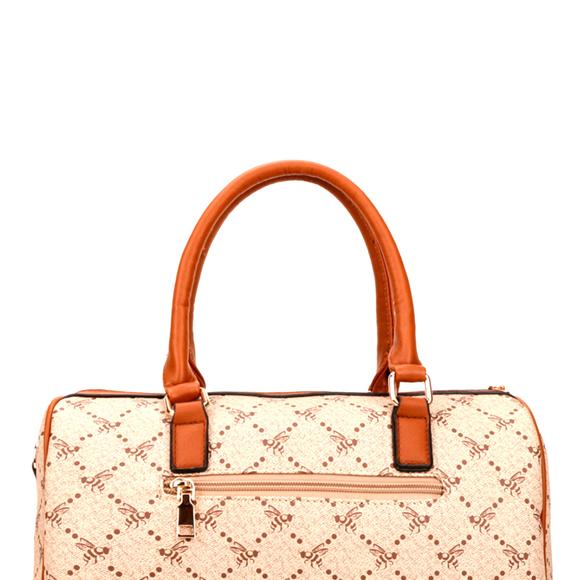 Bee Charm Monogram Print Boston Satchel Set - Picture 2 of 3